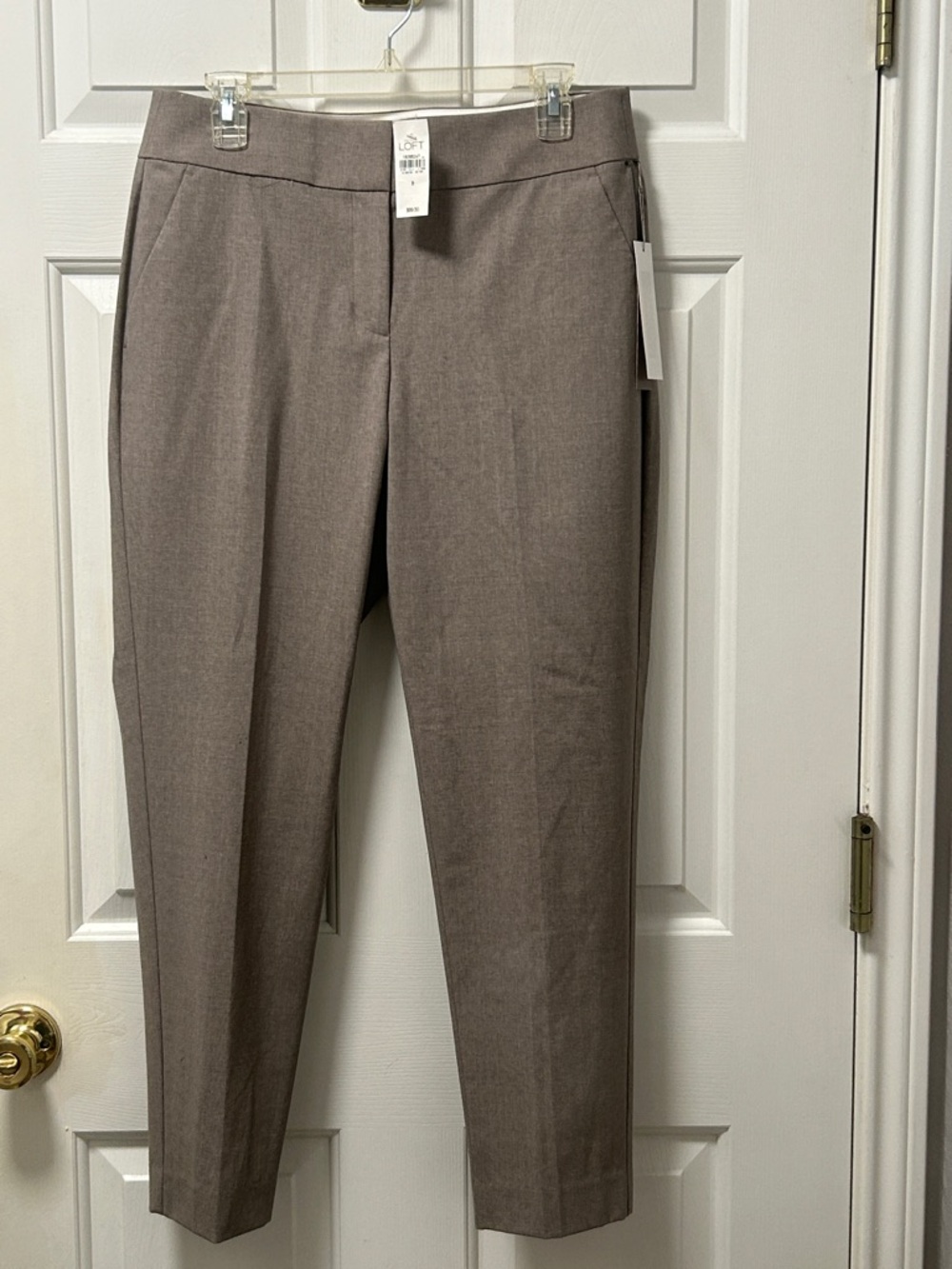 NWT LOFT Pencil Pants ,Julie Curvy Fit Ankle Trousers in Taupe  Size 8